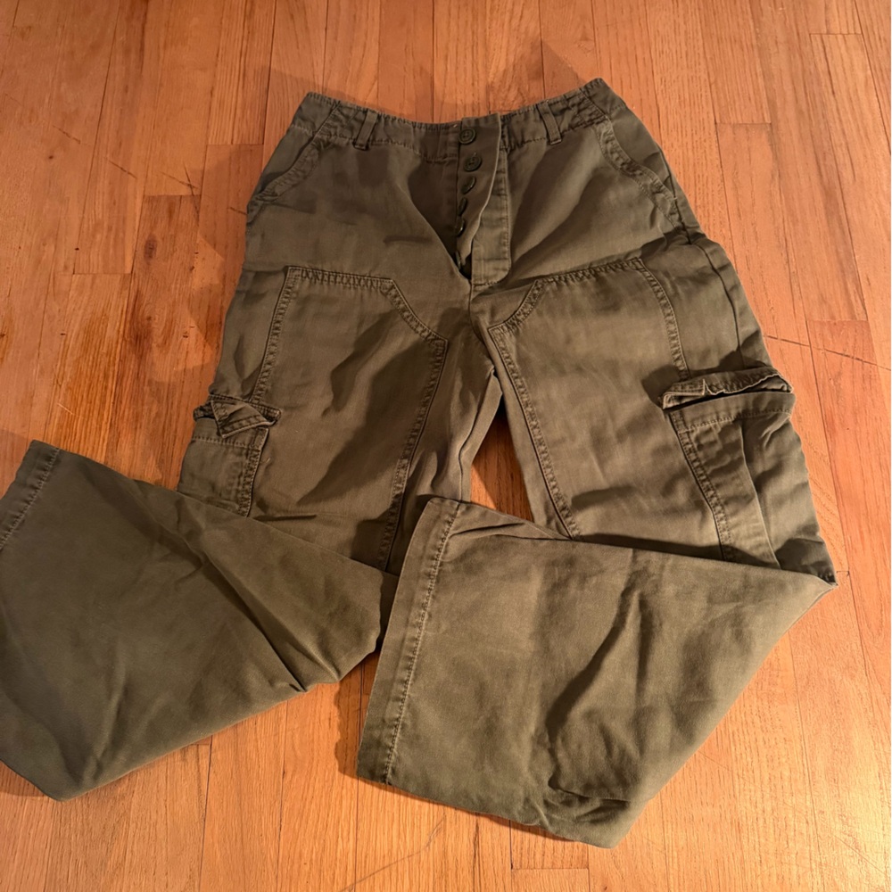 American Threads Khaki Cargo Trousers